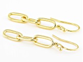 18k Yellow Gold Over Sterling Silver Paperclip Link Dangle Earrings