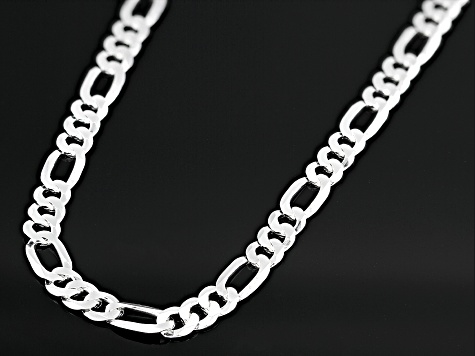 Sterling Silver 6mm Figaro 22 Inch Chain - DOM641A | JTV.com