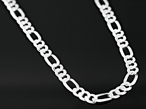 Sterling Silver 6mm Figaro 24 Inch Chain - DOM641B | JTV.com