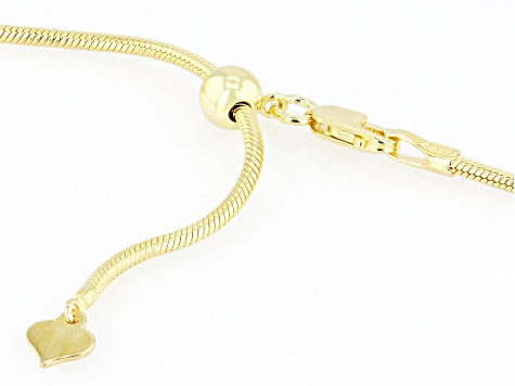 18k Yellow Gold Over Sterling Silver 1.5mm Sliding Adjustable Snake 24 Inch Chain
