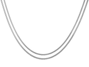 Sterling Silver 2mm Bismark 18 & 20" Chain Set of 2