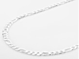 Sterling Silver Diamond-Cut Figaro & Criss Cross Link 18 Inch Chain Set of 2