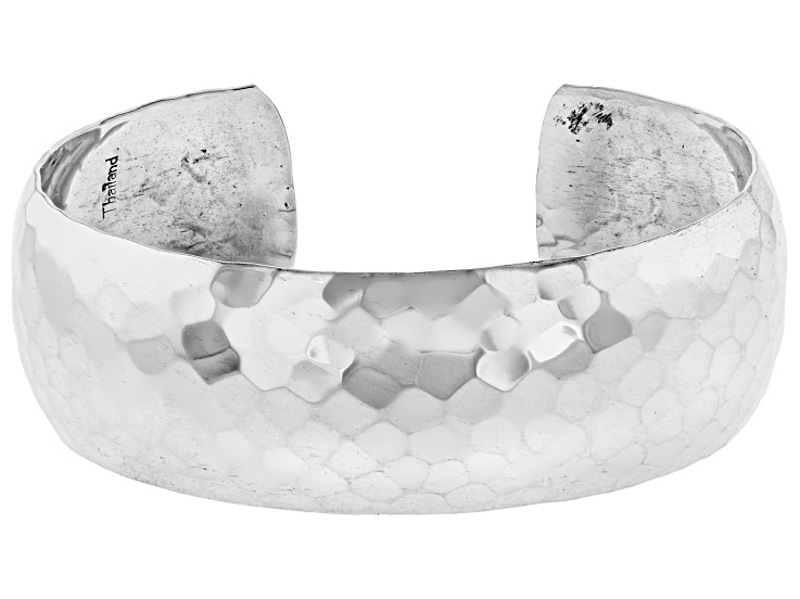 Sterling Silver Hammered Cuff Bracelet - DOM666 | JTV