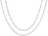 Sterling Silver 2.6mm Diamond-Cut Paperclip Station 18 & 20 Inch Chain Set Of 2