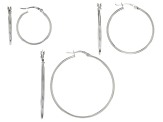 Sterling Silver Hoop Earring Set of 3