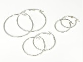 Sterling Silver Hoop Earring Set of 3