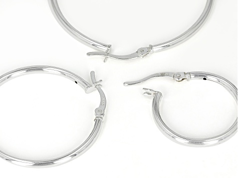 Sterling Silver Hoop Earring Set of 3