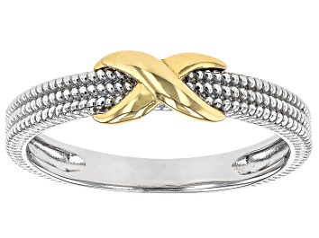 Golden Cultured South Sea Pearl With White Zircon Rhodium Over Sterling Silver Ring