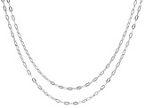 Sterling Silver 3mm Diamond-Cut Sunburst Oval Link 18 & 20 Inch Chain Set of 2