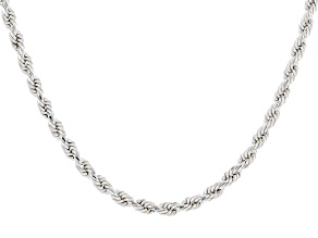 Sterling Silver Rope 24 Inch Chain