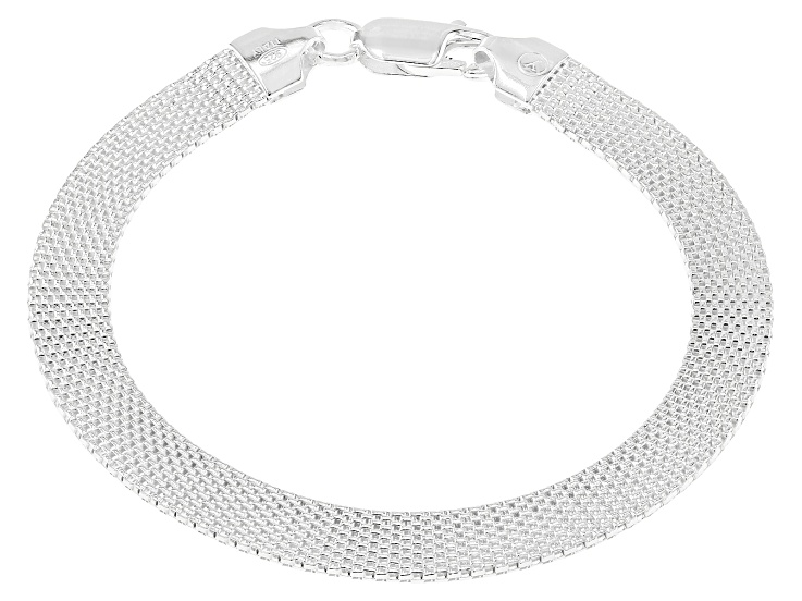 STONE HENgE正規品/送料込み/関税込み Silver Cubic Bracelet Sterling Silver 7mm Flat Popcorn Link Bracelet - DOM760 | JTV
