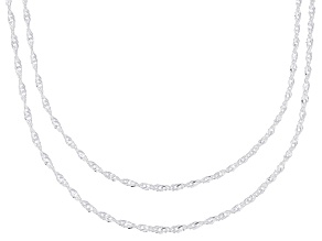 Sterling Silver 1.5mm 18" and 20" Singapore Chain Set of 2