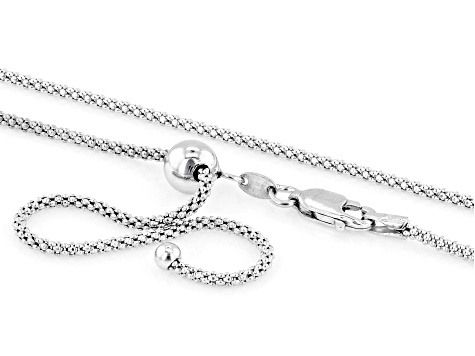 Rhodium Plated Popcorn Chain (1.5mm) main image 0
