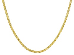 18k Yellow Gold Over Sterling Silver 1.8mm Adjustable Wheat Chain