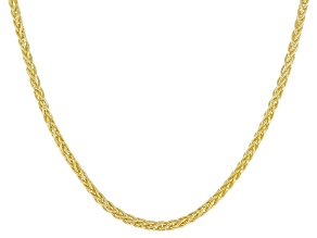 18k Yellow Gold Over Sterling Silver 1.8mm Adjustable Wheat 24" Chain