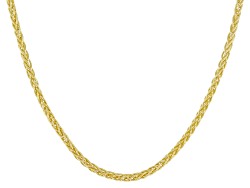 18k Yellow Gold Over Sterling Silver 1.8mm Adjustable Wheat Chain