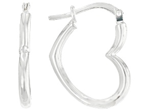 Sterling Silver Polished Heart Hoop Earrings