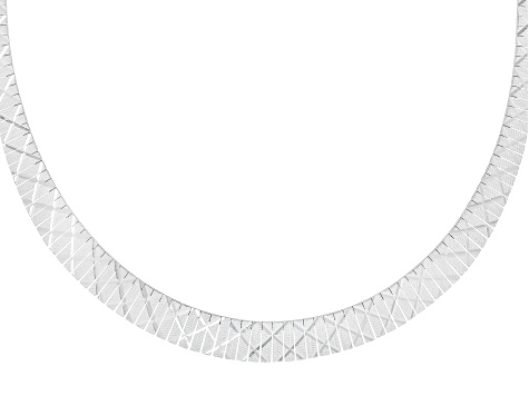 Sterling Silver Diamond Cut Graduated Omega Necklace