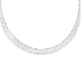 Sterling Silver Diamond Cut Graduated Omega Necklace