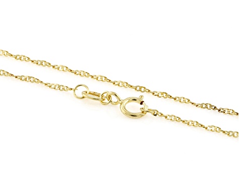 18k Yellow Gold Over Sterling Silver 1.2mm Singapore Chain Set of 4