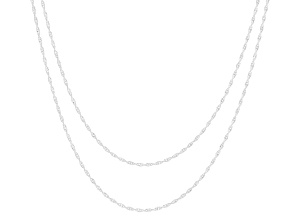 Sterling Silver Singapore 18" and 20" Chain Set of 2