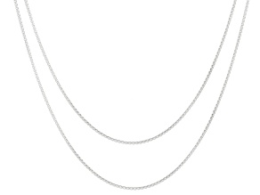 Sterling Silver 20" and 24" Box Chain Set of 2