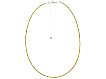 Picture of 18k Yellow Gold Over Sterling Silver 2mm Diamond Cut Omega Necklace