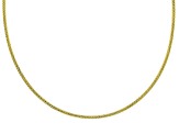 18k Yellow Gold Over Sterling Silver 2mm Diamond Cut Omega Necklace