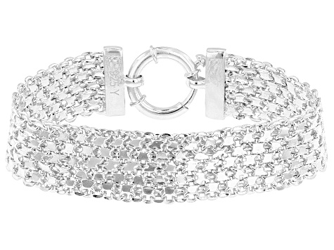 Sterling Silver Multi-Row Bismark Link Bracelet