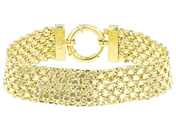 Picture of 18k Yellow Gold Over Sterling Silver Multi-Row Bismark Link Bracelet