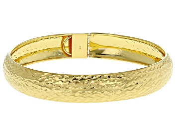 Picture of 18k Yellow Gold Over Sterling Silver Diamond Cut Bangle