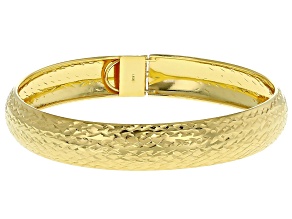 18k Yellow Gold Over Sterling Silver Diamond Cut Bangle