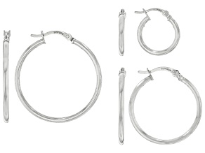 Sterling Silver Hoop Earring Set of 3
