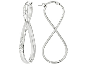 Rhodium Over Sterling Silver 8mm, 2" Infinity Hoop Earrings