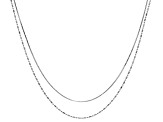 Sterling Silver 1mm 18" Bead and 20" Diamond Cut Snake Chain Set of 2