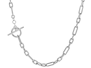 Rhodium Over Sterling Silver 5.3mm Paperclip Link 15.75" Necklace