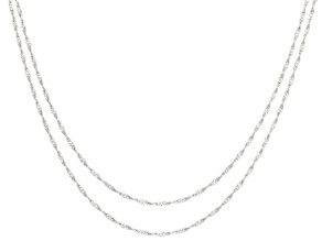 Sterling Silver 1.2mm Polished Singapore 18" & 20" Chain Set