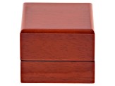 Wooden Presentation Ring Box with White Faux Leather Lining
