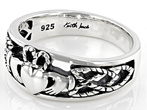 Keith Jack™ Sterling Silver Oxidized Claddagh Tapered Heart Ring