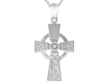 Keith Jack™ Sterling Silver Celtic Cross Pendant with 18 Inch Chain