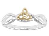 Keith Jack™ Sterling Silver and 10K Yellow Gold Trinity Knot Ring