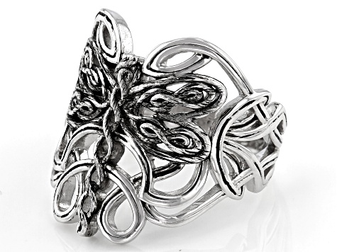 Sterling Silver Oxidized Dragonfly Ring