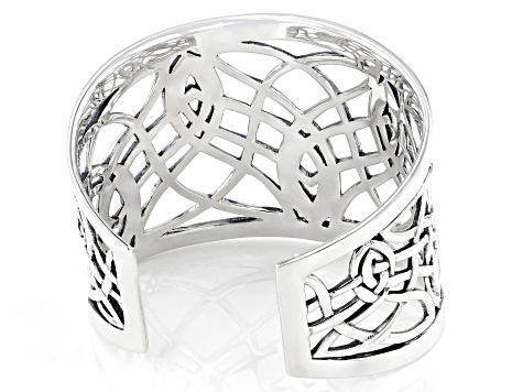 Sterling Silver Intricate Celtic Knotwork Cuff Bracelet