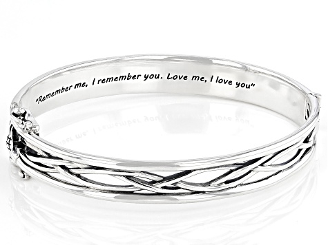 Sterling Silver Oxidized Viking Rune "Remember me, I remember you. Love me, I love you" Bracelet