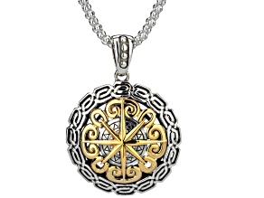 Keith Jack Sterling Silver & 10k Yellow Gold Compass Pendant
