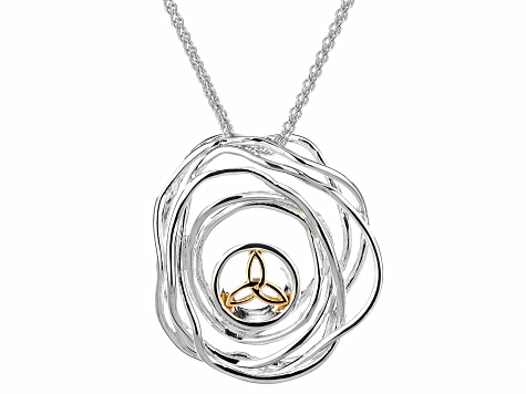 Keith Jack™ Sterling Silver & 10k Yellow Gold Celtic Cradle Of Life Pendant.