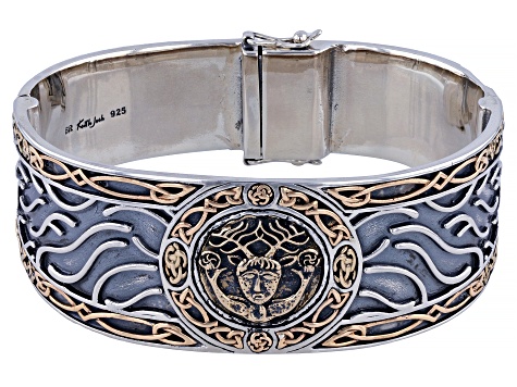 Keith Jack™ Sterling Silver & Bronze Cernunnos Hinged Cuff Bracelet