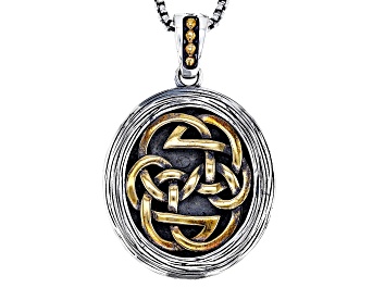 Picture of Keith Jack™ Sterling Silver Oxidized & Bronze Path Of Life Reversible Pendant