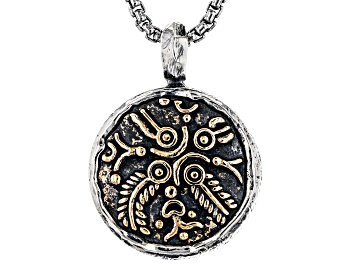 Picture of Keith Jack™ Sterling Silver Oxidized & Bronze Reversible Coin Pendant