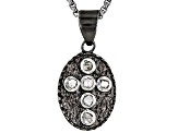 Keith Jack™ Sterling Silver Raw Diamond Oval Cross Pendant With Black Rhodium